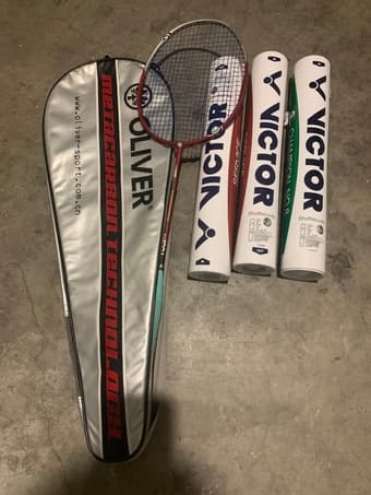 Badminton racket with badminton 1