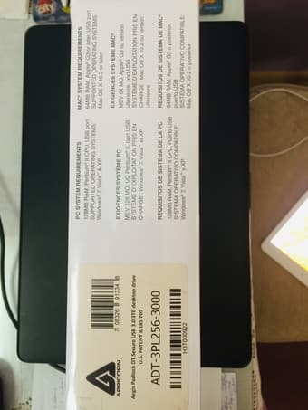 3TB hardware encrypted (AES) hard drive with padlock, like new 3