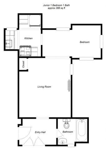 Junior 1bed/1bath - studio apartment in downtown palo alto 1