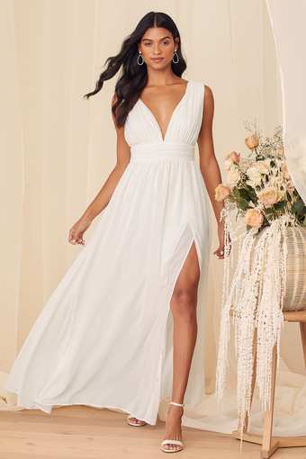 Lulu's white heavenly hues maxi dress (bridal) NWT sz XS 2
