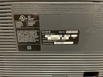 46 Inch Sony LCD Projection TV 3
