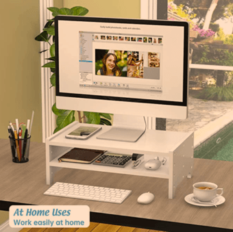 Monitor Stand with Storage Organizer (3-Height Adjustment) 2