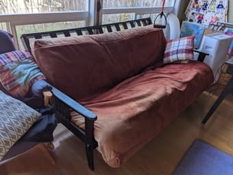 Free convertible futon frame + futon (Near Woodside High School) 2