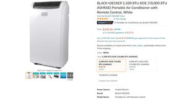 Unused Black+decker portable air conditioner 2