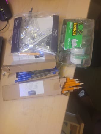 Lots of pens, pencils, scotch tape, etc. Everything for $20 1
