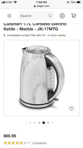 Cuisinart 1.7L Cordless Electric Kettle - Marble - JK-17MTG 3