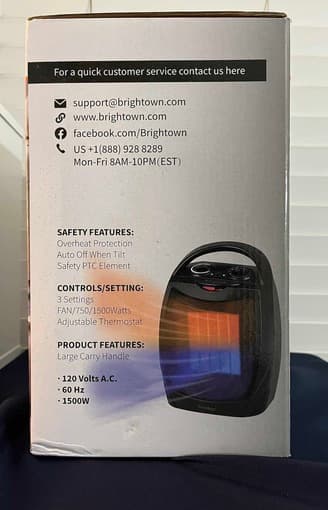 Portable Electric Space Heater - New 1