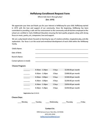 Heffalump Preschool Open for Enrollment! 1