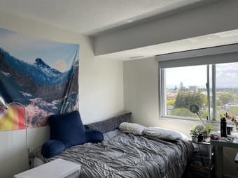 High rise condo room share, across street from Stanford campus. Midjun 2