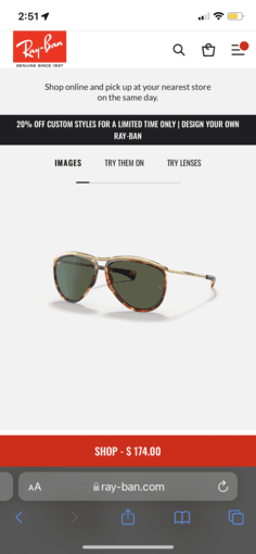 Ray-Ban Olympian Aviator Sunglasses 1
