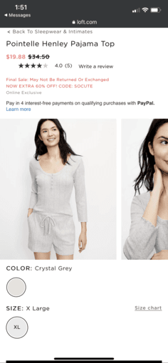 Loft two-piece homewear (brand-new) 2