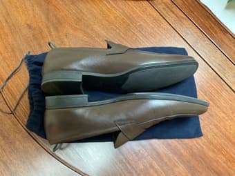 Prada Leather Loafer Slip-On Brown Calzature Uomo Size US 9.5 EU 42.5 3