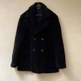 Barena Men’s Double-breasted Peacoat, Faux Shearling, Size US M/L, EUR 1
