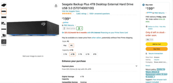 Seagate Backup Plus 4TB Desktop External Hard Drive USB 3.0 2