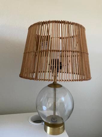 Glass Globe And Brass Serena Accent Lamp Base 1