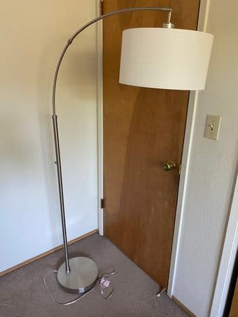 Arc Lamp Brushed Steel Grey 1