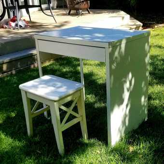 FREE small white desk with matching stool 1