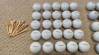 Refinished Titleist ProV1 Ball + golf pull cart 1