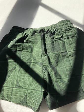 Frescobol Carioca Swim Shorts - Medium - Green Jacquard Cam Geo 2