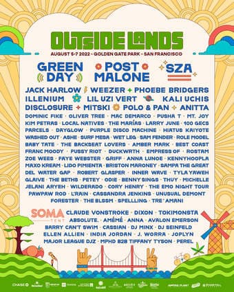 Selling a pair of 3-day Outside Lands tickets for $350 each ($240 off) 1