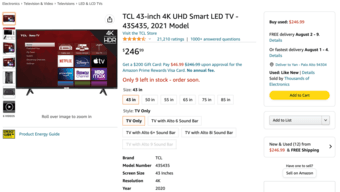 TCL 43-inch 4K UHD Smart LED TV - 43S435, 2021 Model 1