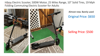 Almost new-Hiboy Electric Scooter, 500W Motor, 25 Miles Range 1