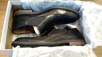 Men's dress shoes, black leather 11M (new) 1