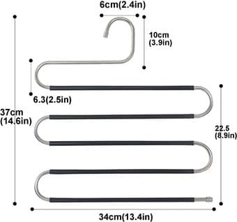DOIOWN Pants Hangers 5 Pieces Non Slip Space Saving 1