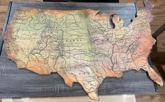 Wood Die Cut Map of the US 1