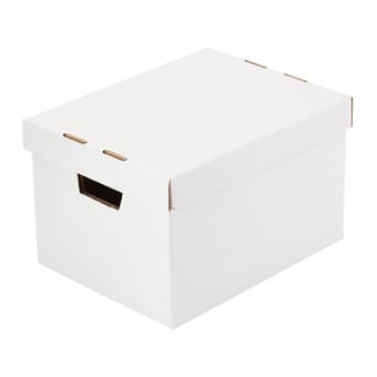 【FREE】 Lidded white cardboard storage boxes with handles & lid 1