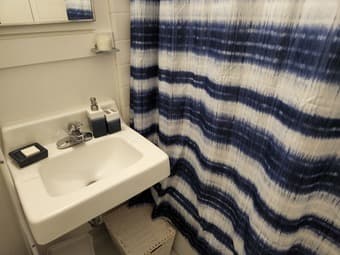 Shower curtain + soap dispenser 2