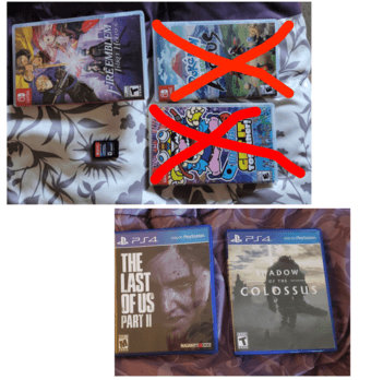 Board games + Nintendo Switch, PS4 Games 1