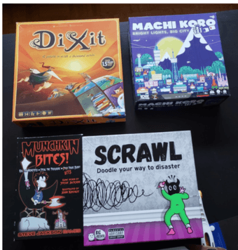 Board games + Nintendo Switch, PS4 Games 2