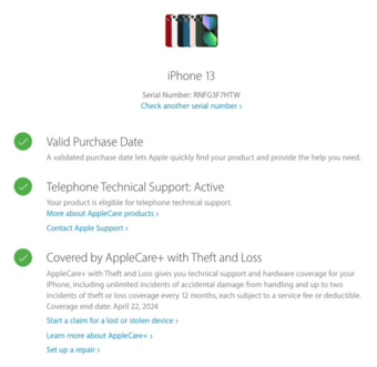 iPhone 13 128GB Midnight - AppleCare+ Theft & Loss 3