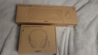 Logitech MX Keys Combo 3 Wireless KB/Mouse and Zone Wireless Headset 1