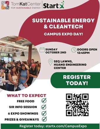 Sunday, October 2nd, StartX Sustainable Energy & Cleantech -CampusExpo 1