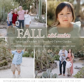Cactus Garden (10/22) & Christmas Tree Farm (11/6) Mini Sessions 2