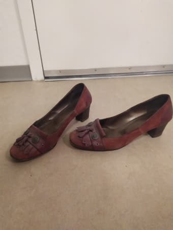 Cherry burgundy suede shoes 1