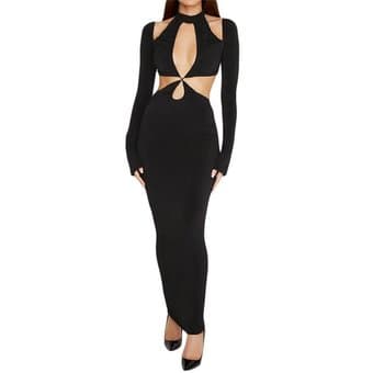 Brand New Women Medium Black Cut Out Body Dress 1