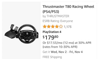 Thrustmaster T80 PS4 Officially Licensed Racing Wheel BRAND NEW IN BOX 3