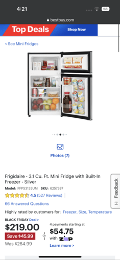 Mini Fridge with Freezer - $100 3