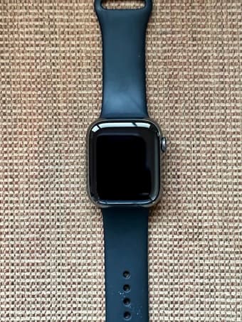 Apple Watch Series 7 Graphite Stainless Steel 45mm w/ Black Band (NEW) 1