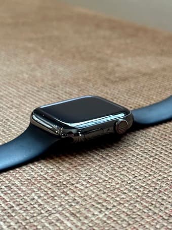 Apple Watch Series 7 Graphite Stainless Steel 45mm w/ Black Band (NEW) 2