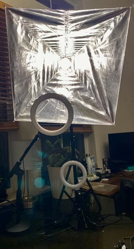 Portable Photography Lighting with Tripod Stand and 2 Ring Lights 1