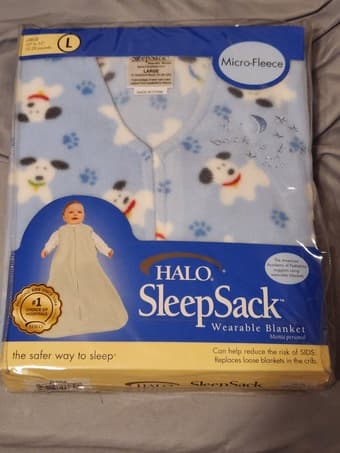 Halo micro-fleece infant sleep-sack L blue 1