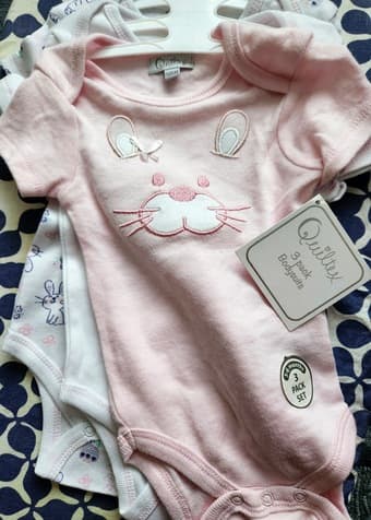 Quiltex infant bodysuits 3pk brand new 3-6mo 1