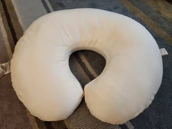 Nursing pillow — boppy pillow and white pillow cover 1