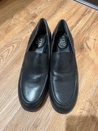 Franco Sarto black leather loafers, women's 6.5 2