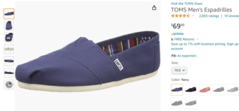 TOMS Men's Espadrilles shoes navy blue 10.5 (new in box) 3