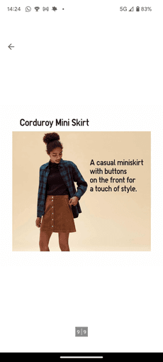 New Uniqlo brown mini skirt (with tags), size 8 3